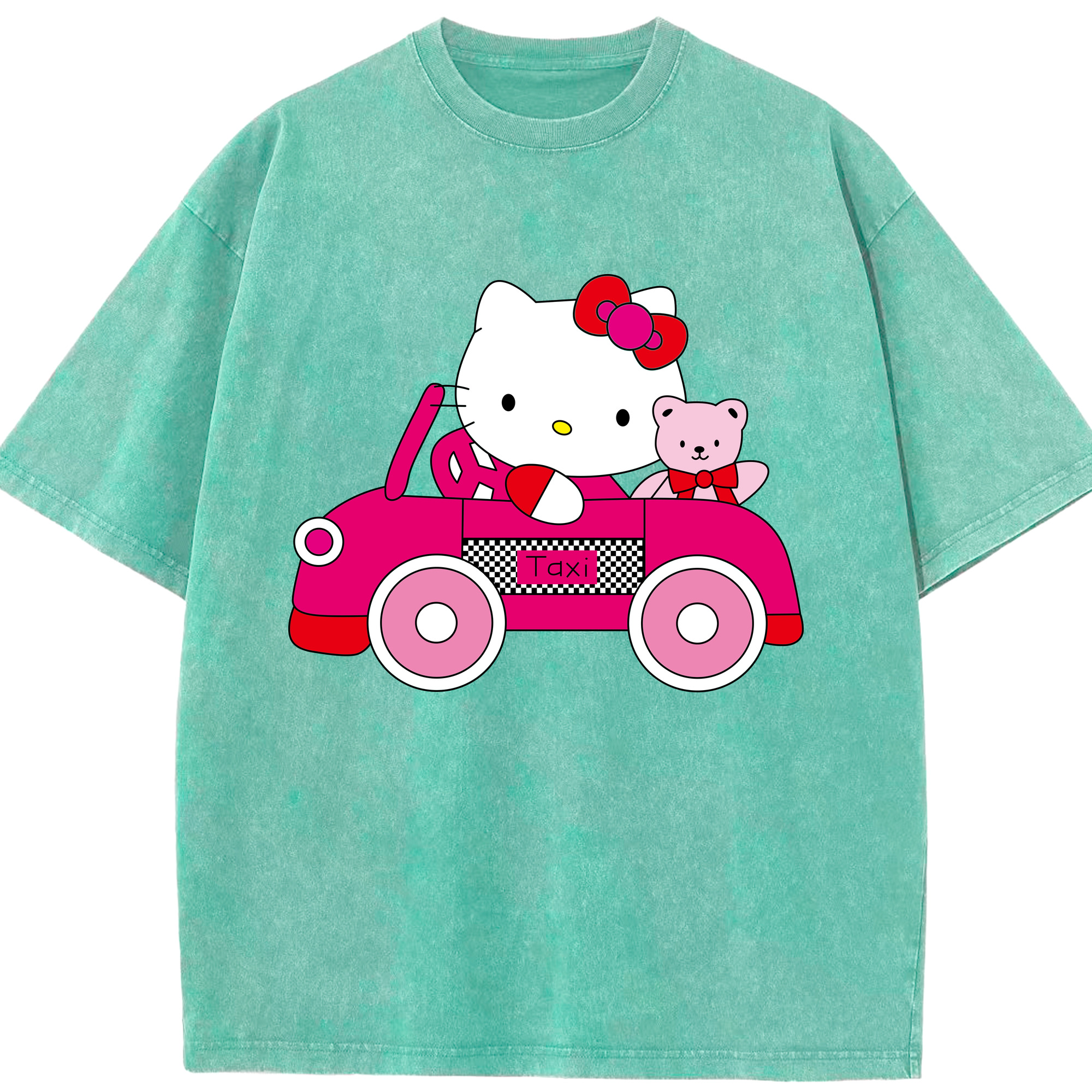 （画像用） Hello Kitty ハローキティ 綿100% ヴィンテージ風 半袖Tシャツ（フロントプリント）